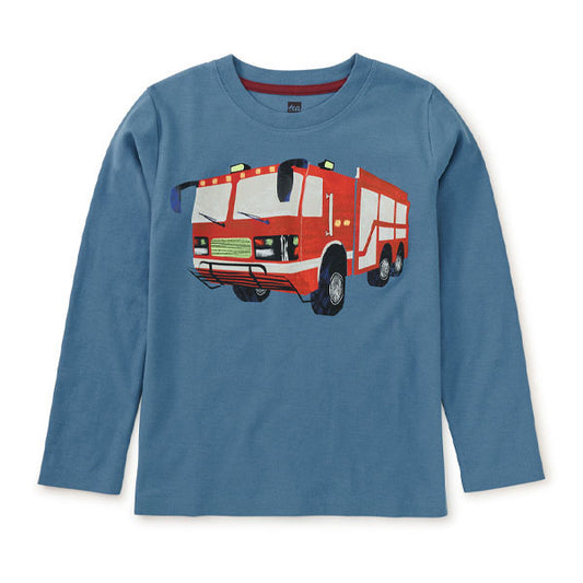 Tea Collection Firetruck Graphic Blue Tee