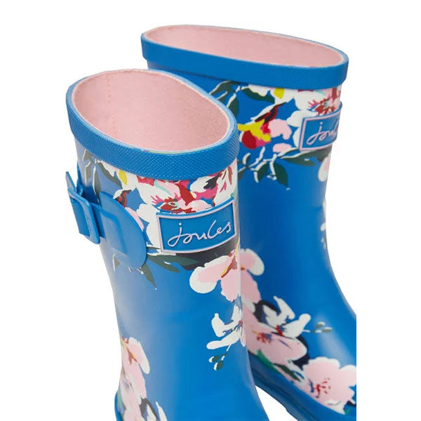 Joules Girls Floral Blue Rain Boots