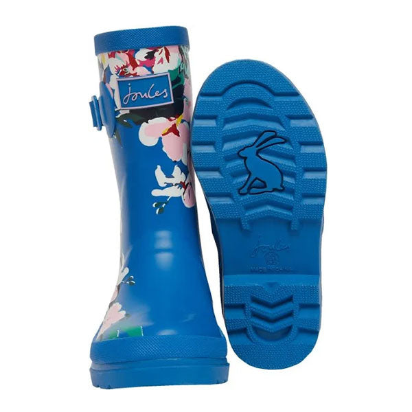 Joules Girls Floral Blue Rain Boots