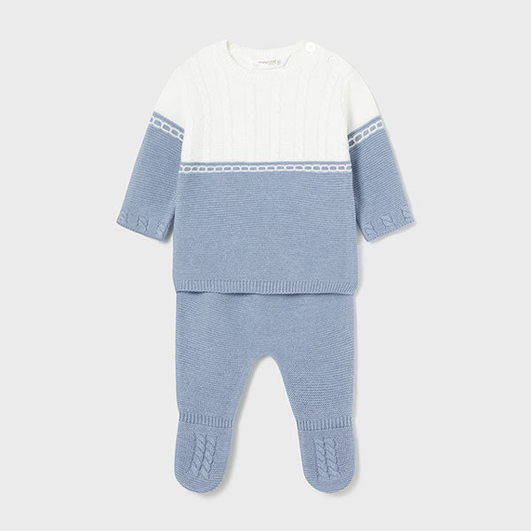 Mayoral Newborn Striped Sweater & Footed Pant Set