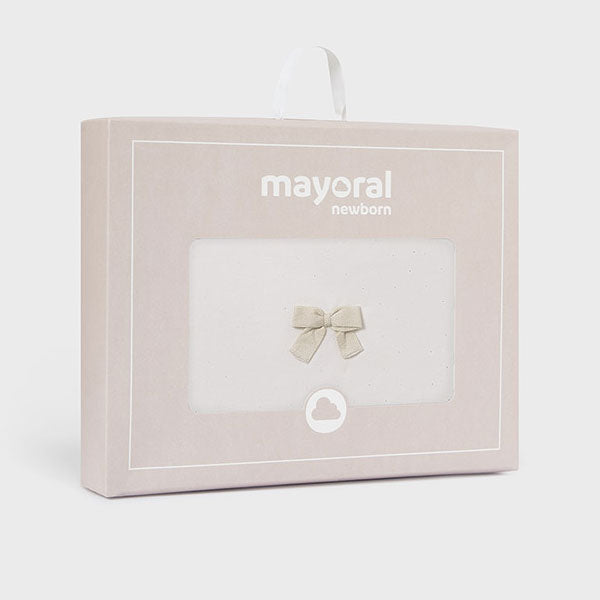 Mayoral Baby Bow White Velvet Blanket