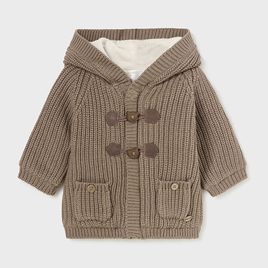 Mayoral Brown Hooded Lined Cardigan