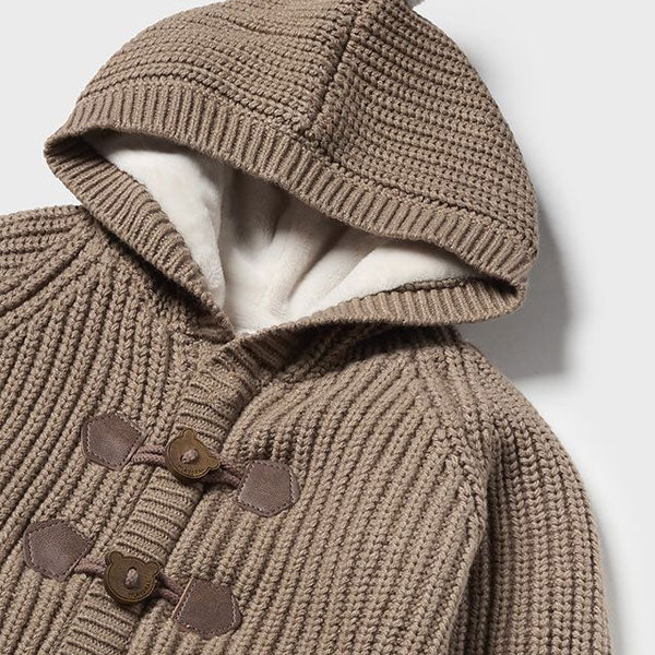 Mayoral Brown Hooded Lined Cardigan