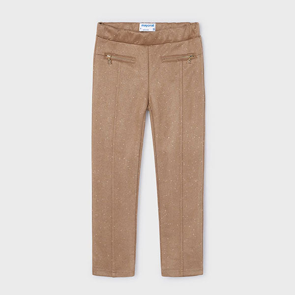 Mayoral Girl Cocoa Camel Sparkle Twill Pants