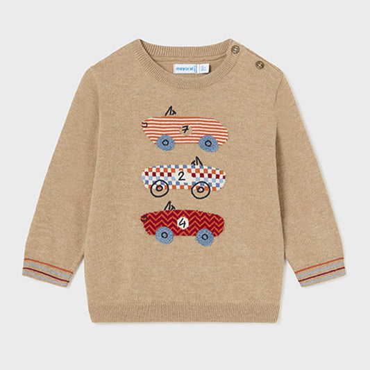 Mayoral Baby Boy Cars Cream Sweater Top