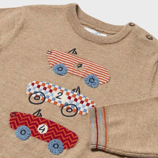 Mayoral Baby Boy Cars Cream Sweater Top