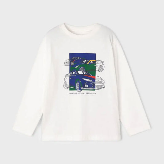 Mayoral Boys Cars White T-Shirt Top
