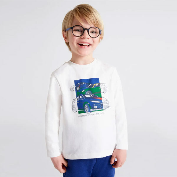 Mayoral Boys Cars White T-Shirt Top