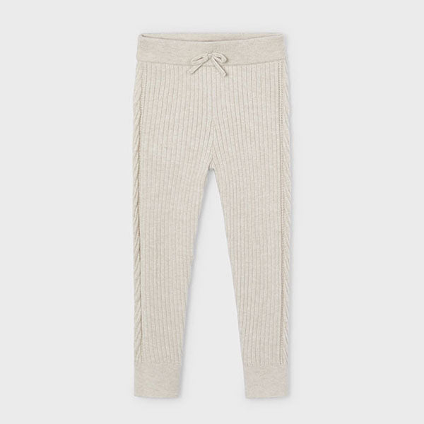 Mayoral Girls Cream Beige Knit Leggings