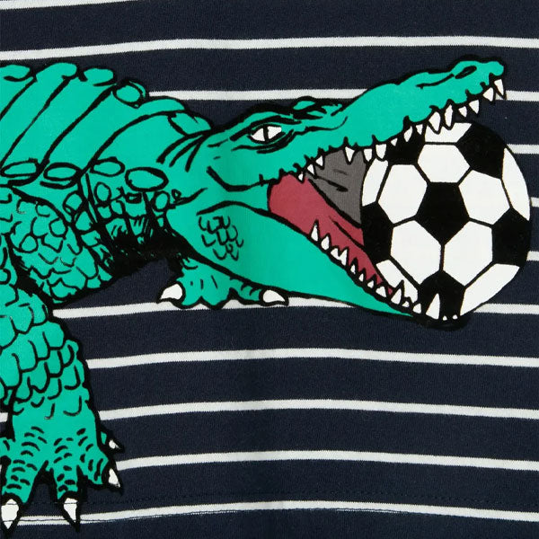 Joules Alligator with Soccer Ball Striped Top