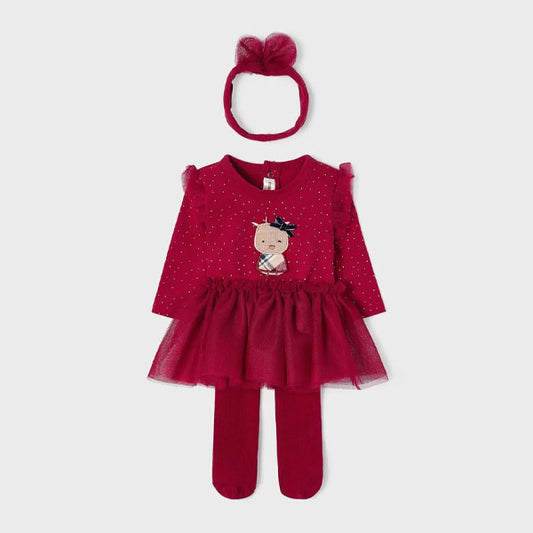 Mayoral Girls Red 3 Piece Tulle Set