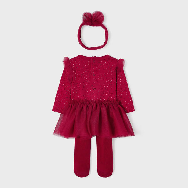 Mayoral Girls Red 3 Piece Tulle Set