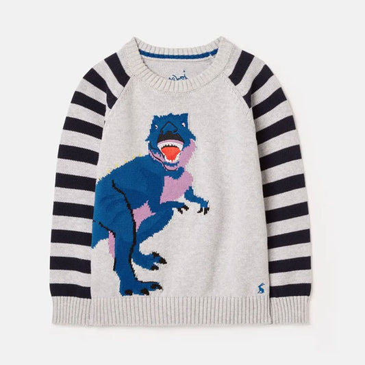 Joules Dino Gray Sweater Top