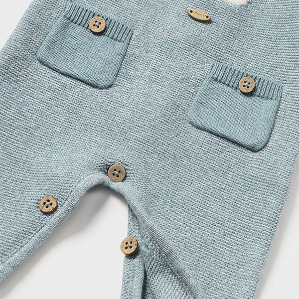 Mayoral Newborn Green Knit One-Piece Overall