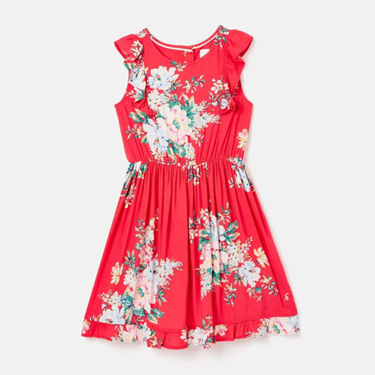 Joules Floral Woven Flutter Dress
