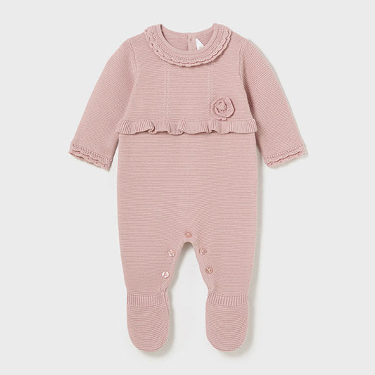 Mayoral Newborn Rose Knit One-Piece Overall