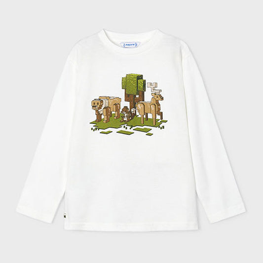 Mayoral Boy Animals Pixel Print T-Shirt Top