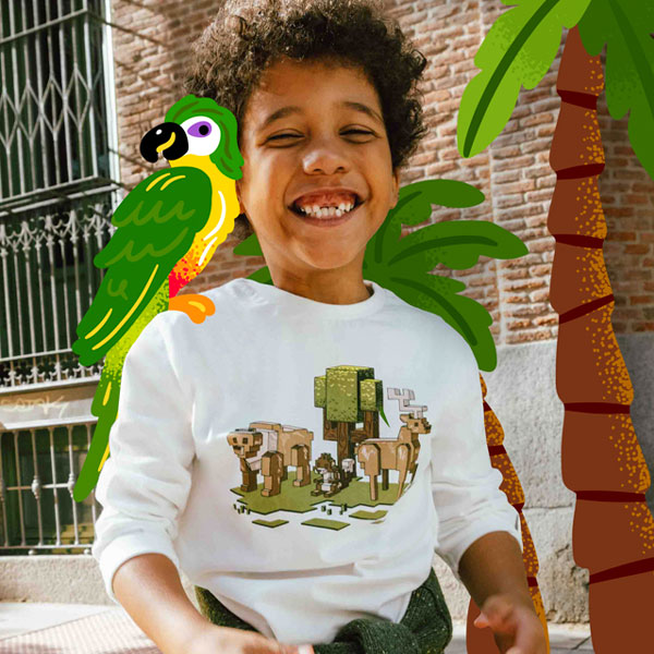 Mayoral Boy Animals Pixel Print T-Shirt Top