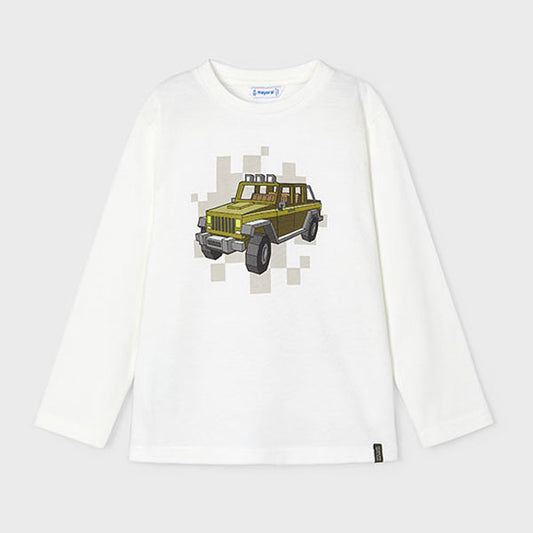 Mayoral Boy Pixel Truck Print T-Shirt Top