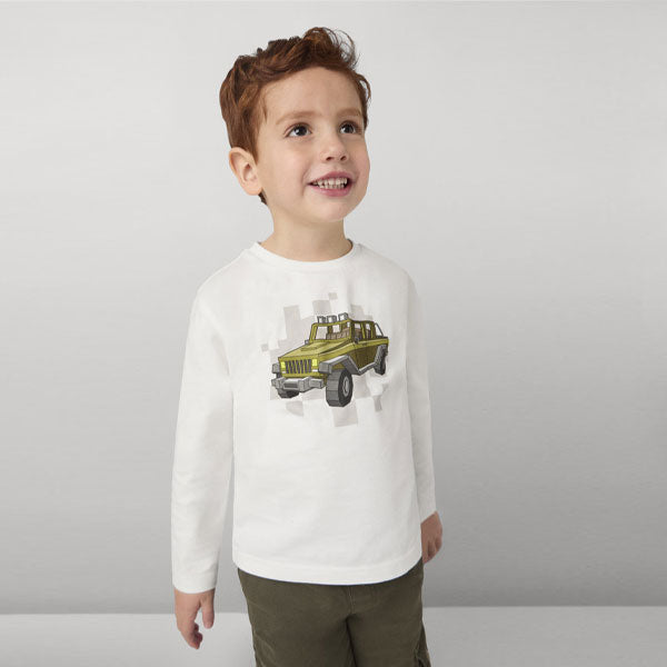 Mayoral Boy Pixel Truck Print T-Shirt Top