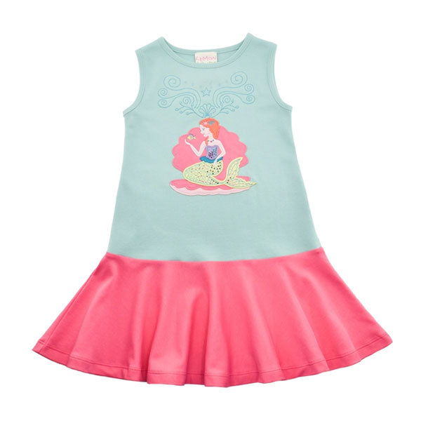 Lemon Loves Lime Girls Mermaid Seashell Tank Dress