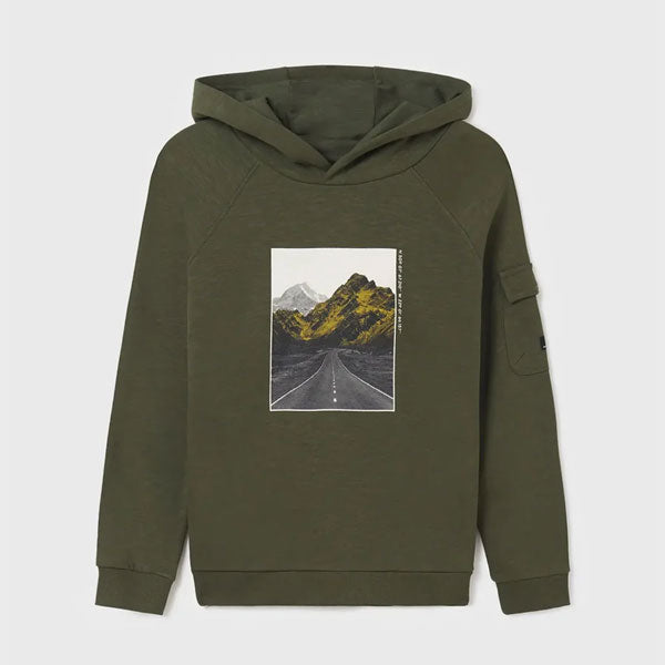 Nukutavake Mayoral Boys Olive Fleece Hoodie