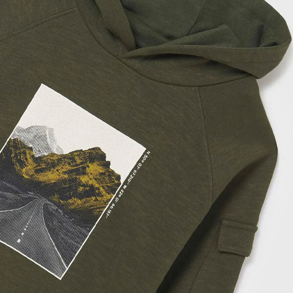 Nukutavake Mayoral Boys Olive Fleece Hoodie
