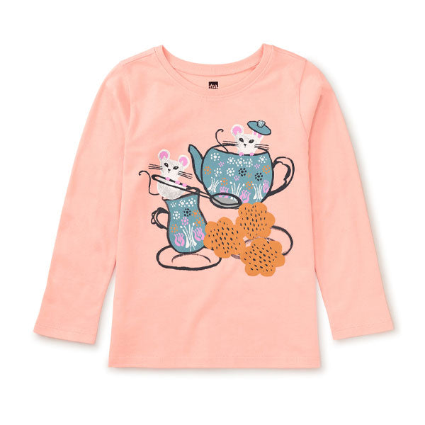 Tea Collection Turkish Mice Tea Peach Graphic Tee