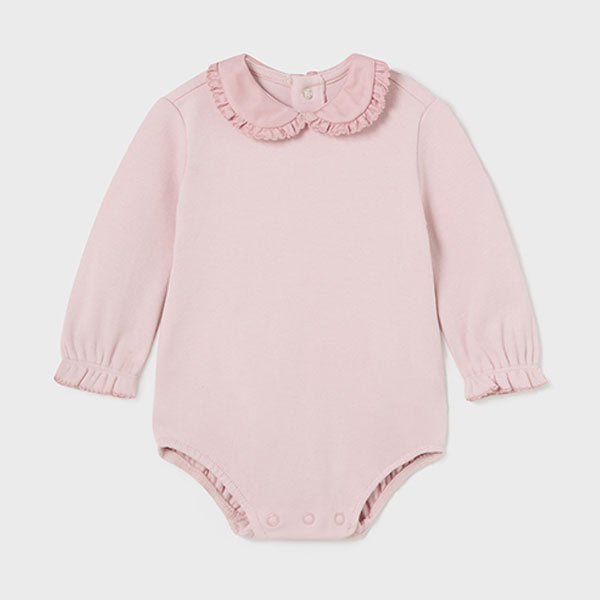 Mayoral Newborn Rose Ruffle Collar Bodysuit