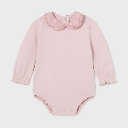 Mayoral Newborn Rose Ruffle Collar Bodysuit