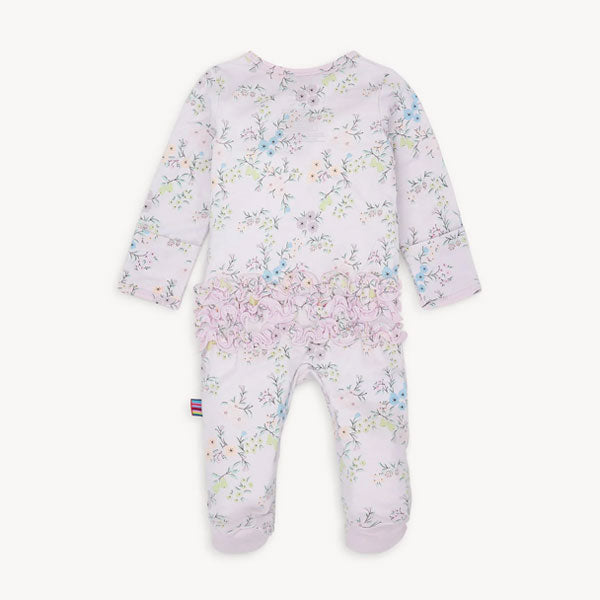 Magnetic Me Emily Purple Floral Modal Ruffle Footie