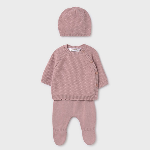 Mayoral Baby Girl Gift 3 Rose Pcs Knit Set