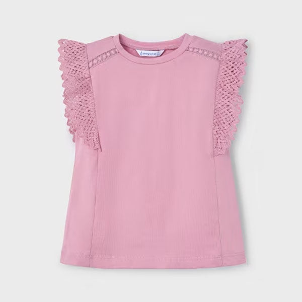 Mayoral Girls Rose Crochet Details Top