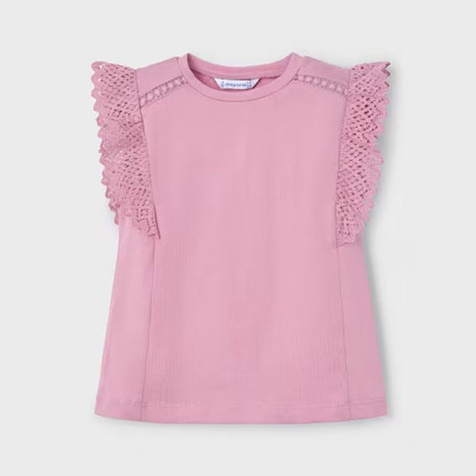 Mayoral Girls Rose Crochet Details Top