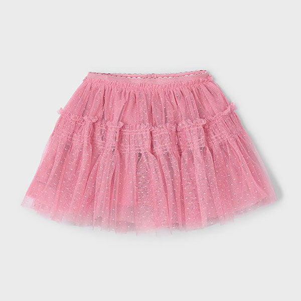 Mayoral Girls Rose Pink Dot Tulle Skirt