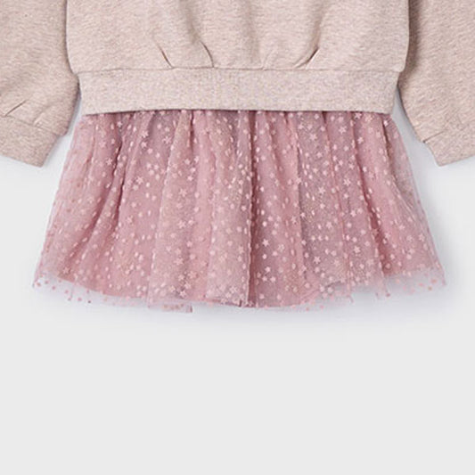 Mayoral Girls Sparkle Stars Rose Tulle Skirt