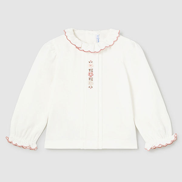 Mayoral Baby Girl Embroidered Floral Blouse Top