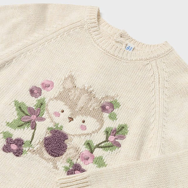 Mayoral Baby Girl Squirrel Jacquard Sweater Top