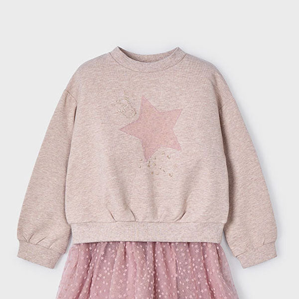 Mayoral Girl Star Cream Sweatshirt Top