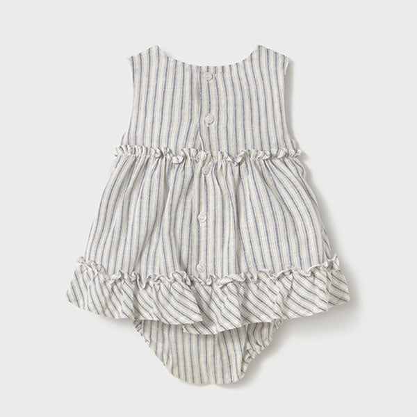 Mayoral Girls Striped Dress Bloomer Set