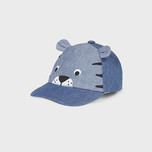 Mayoral Baby Tiger Blue Denim Cap Hat