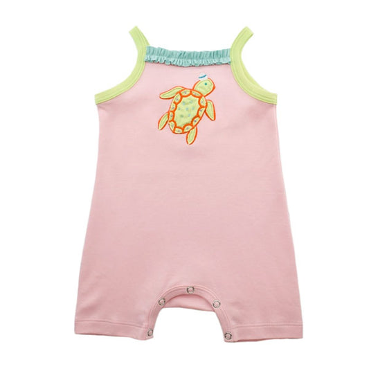 Lemon Loves Lime Turtle Pink Romper