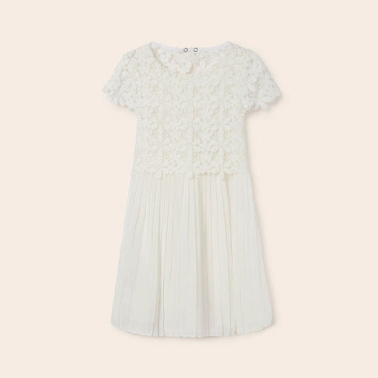 Mayoral Girls White Guipure Lace Dress