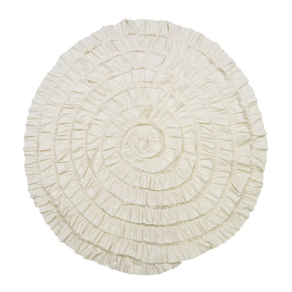 Lemon Loves Lime White Round Ruffle Blanket