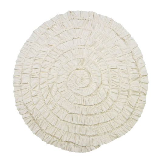 Lemon Loves Lime White Round Ruffle Blanket