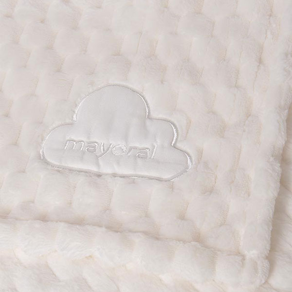 Mayoral Baby White Teddy Plush Blanket