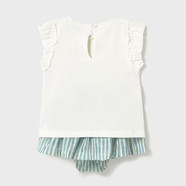 Mayoral Girls Top Striped Skirt Set