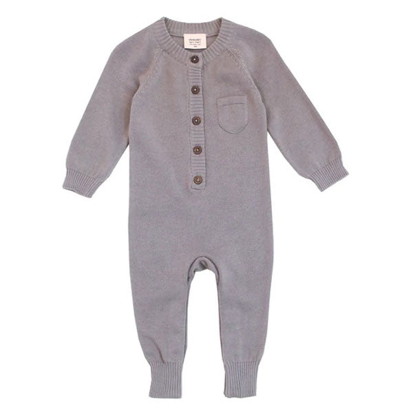 Viverano Organics Blue Pink Cream Gray Knit Overall