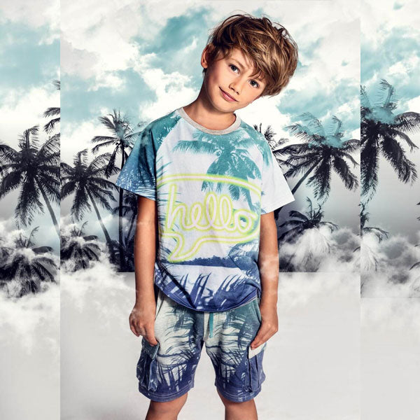 Paper Wings Palm Print Cargo Shorts