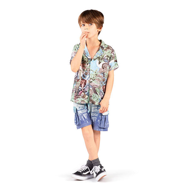 Paper Wings Palm Print Cargo Shorts